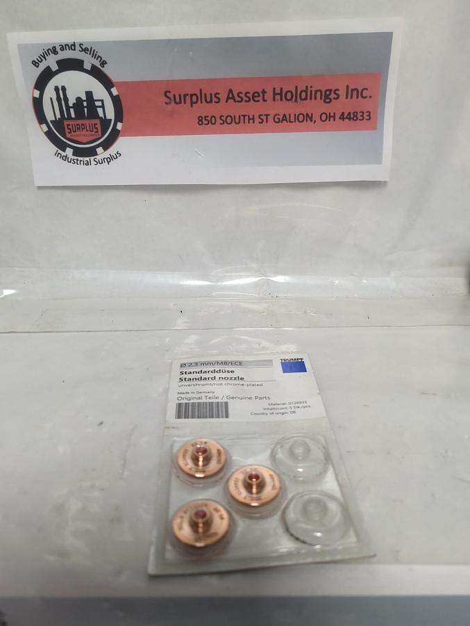 TRUMPF,0126933,CHROME PLATED LASER MACHINE NOZZLE 2.3MM/M8/ECE PACK OF 3 NOS