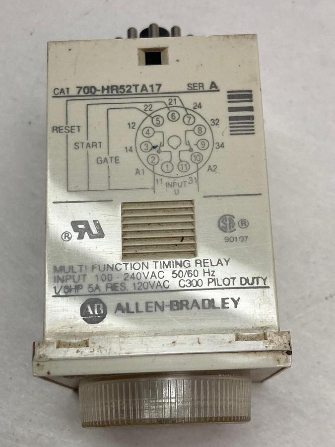 Used Allen Bradley,700-HR52AT17,Multi Function Timing Relay Ser A Type HR 100-240VAC
