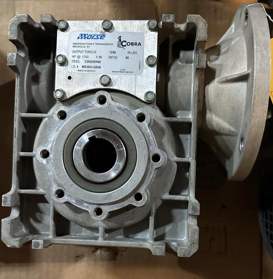 Used Morse,C26Q56H40,Cobra Gear Reducer Ratio 40:1 1295 In Lb/1.19/HP@1750