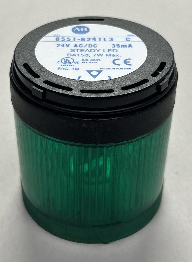 Used ALLEN BRADLEY,855T-B24TL3,GREEN STACK LIGHT