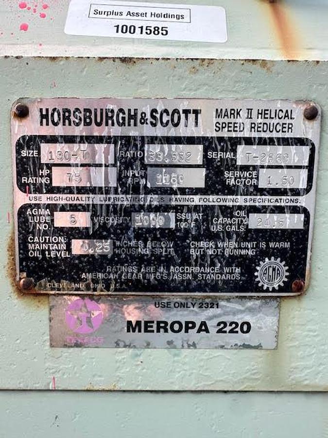 Used Horsburgh & Scott Mark 2 Helical Speed Reducer Gearbox