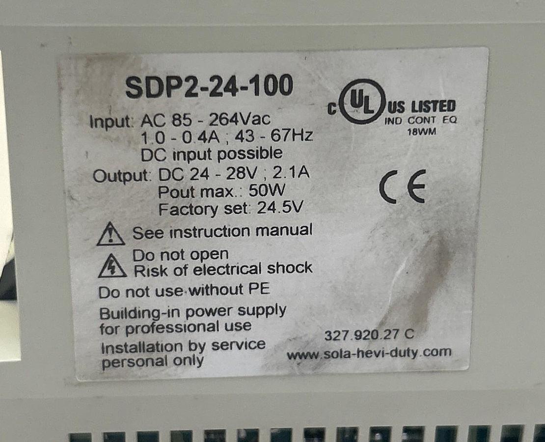 Used SOLA,SDP2-24-100,POWER SUPPLY