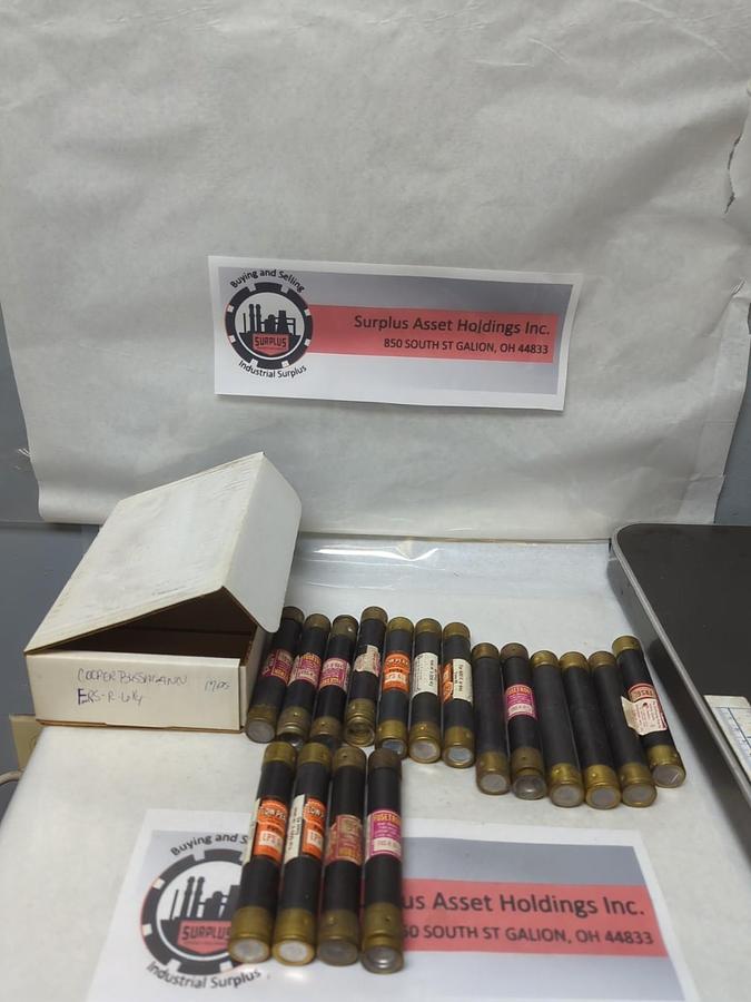 Used COOPER BUSSMANN,FRS-R-6-1/4,FUSETRON 6-1/4 AMP FUSE LOT OF 17 PRE-OWNED