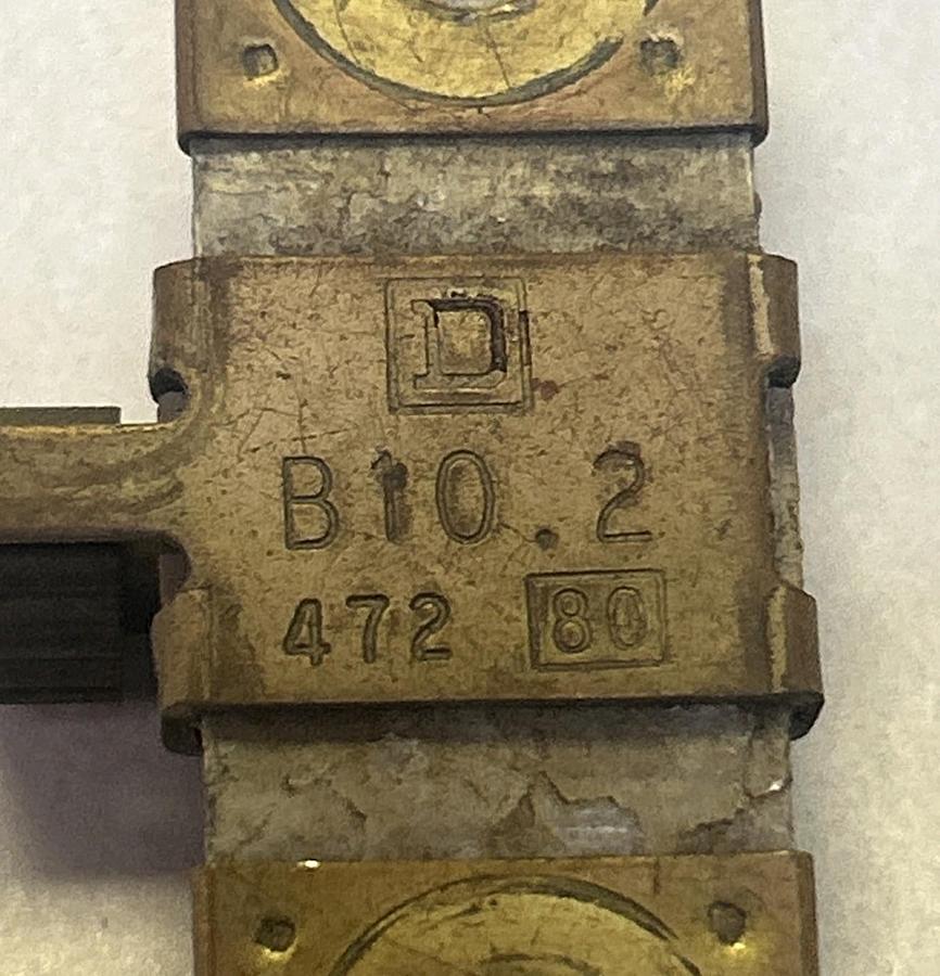 Used SQUARE D,B10.2,THERMAL OVERLOAD HEATER ELEMENT LOT OF 2