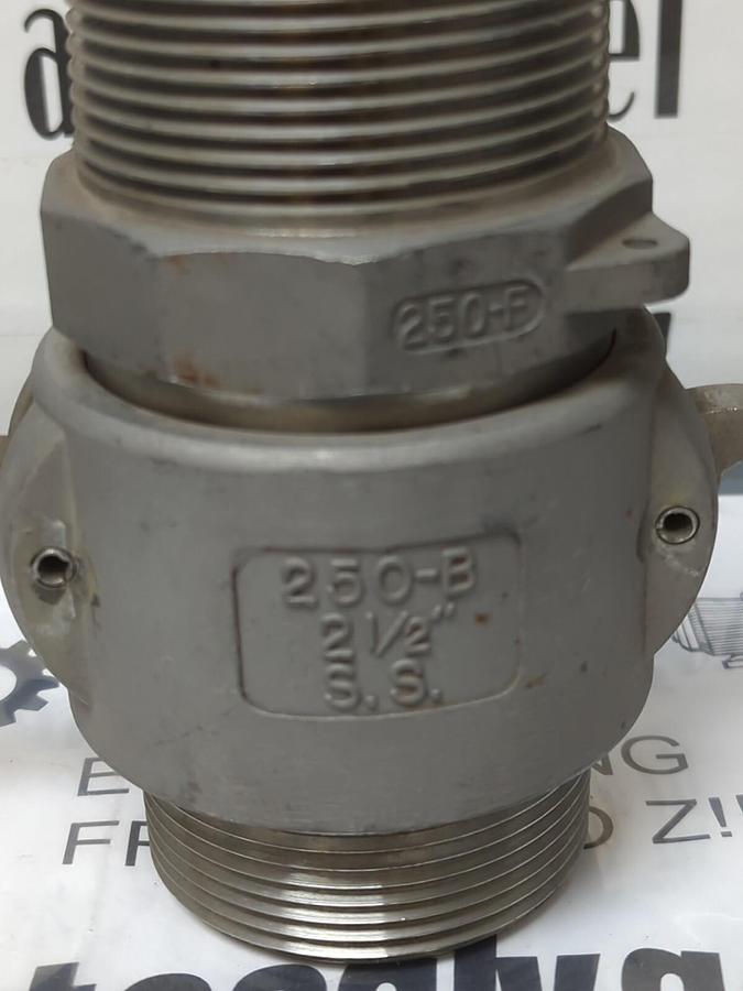 DIXON,250-B,2-1/2 INCH S.S. CAM & GROOVE BODY WITH 250-F ADAPTER NOS