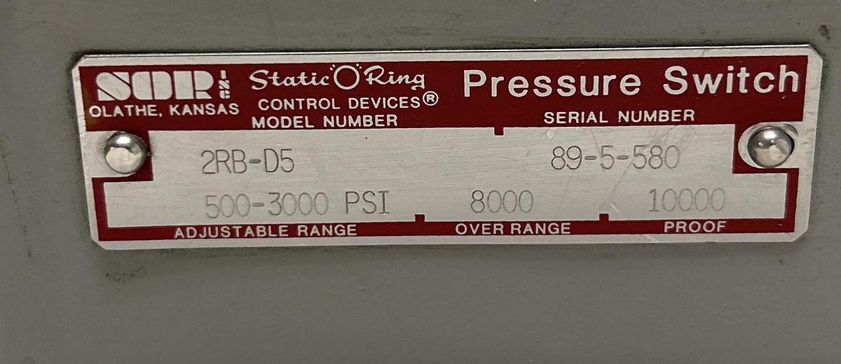 Used SOR,2RB-D5,PRESSURE SWITCH