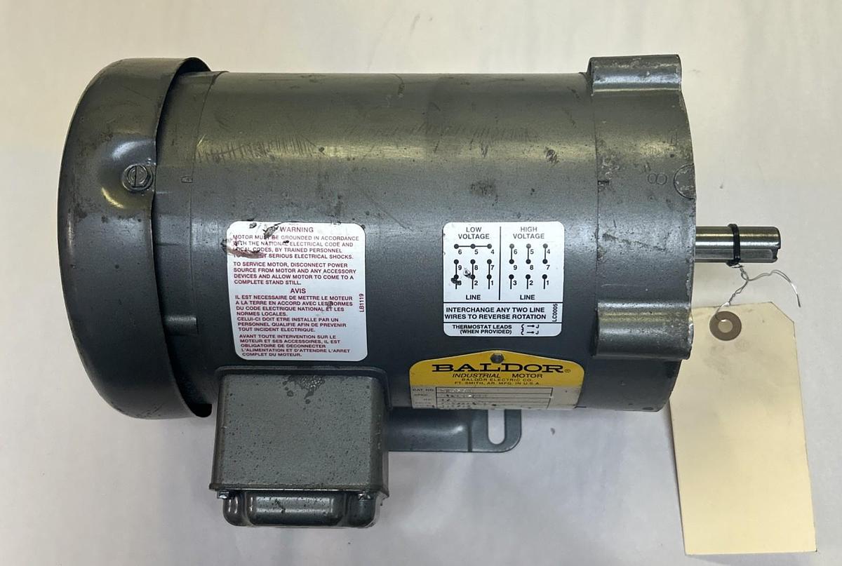 Used BALDOR,CM3534,MOTOR 1/3HP 1725RPM 230/460V 3PH 56C FRAME