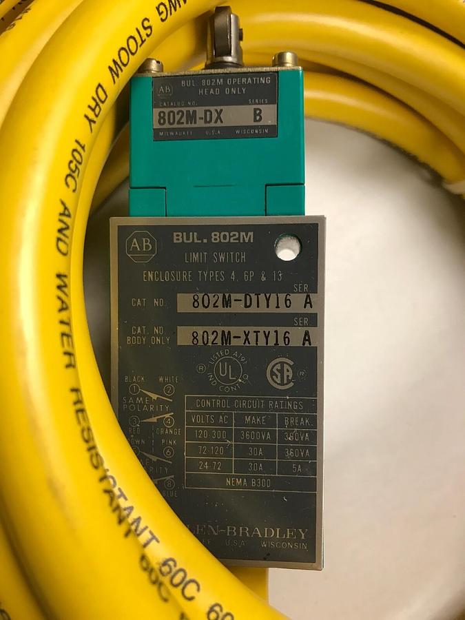Allen Bradley,802M-DTY16,Pre-Wired Factory Sealed Limit Switch