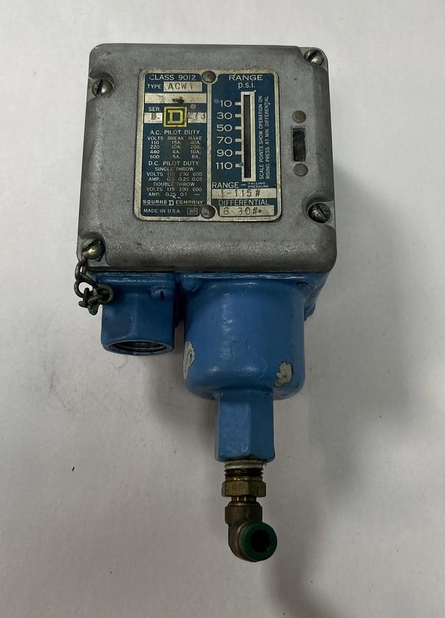 Used SQUARE D,9012ACW1,PRESSURE SWITCH