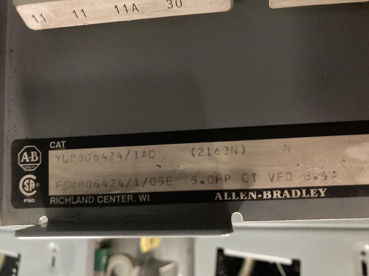 Used Allen-Bradley,2163N,25 INCH 5HP VFD MCC BUCKET 480V 60Hz