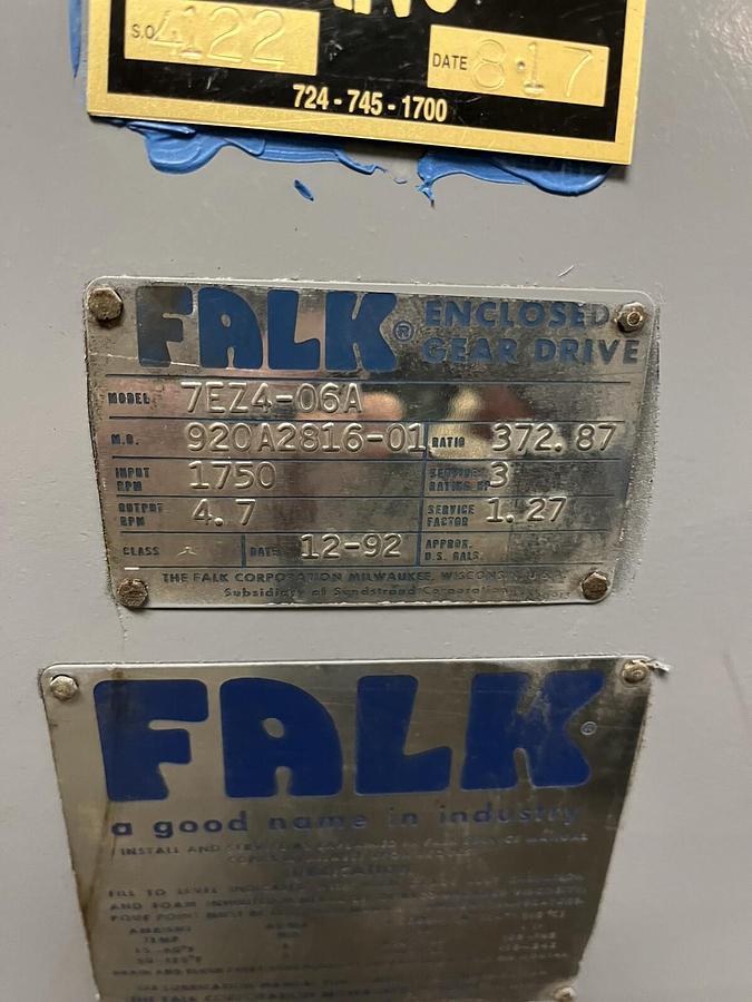 Used FALK,7EZ4-06A,ENCLOSED GEAR DRIVE RATIO 372.87 INPUT 1750 RPM