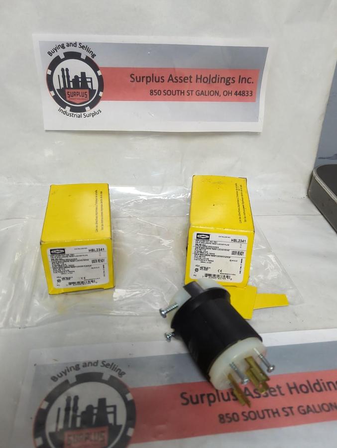 HUBBELL,HBL2341,INSULGRIP TWIST-LOCK PLUG 20A 480V CA LOT OF 2 NOS