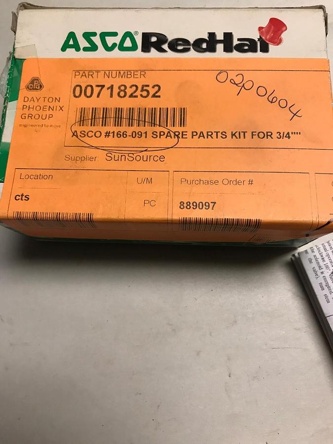Used Asco Red Hat,166091,Rebulid Kit T644703 for Solenoid Valve