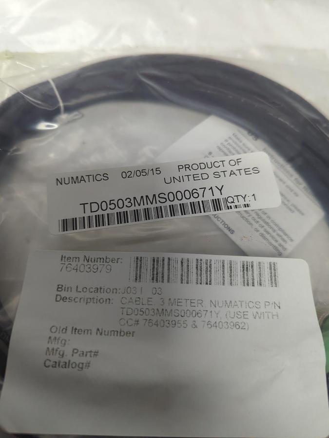 NUMATICS,TD0503MMS000671Y,CABLE 3 METER NOS