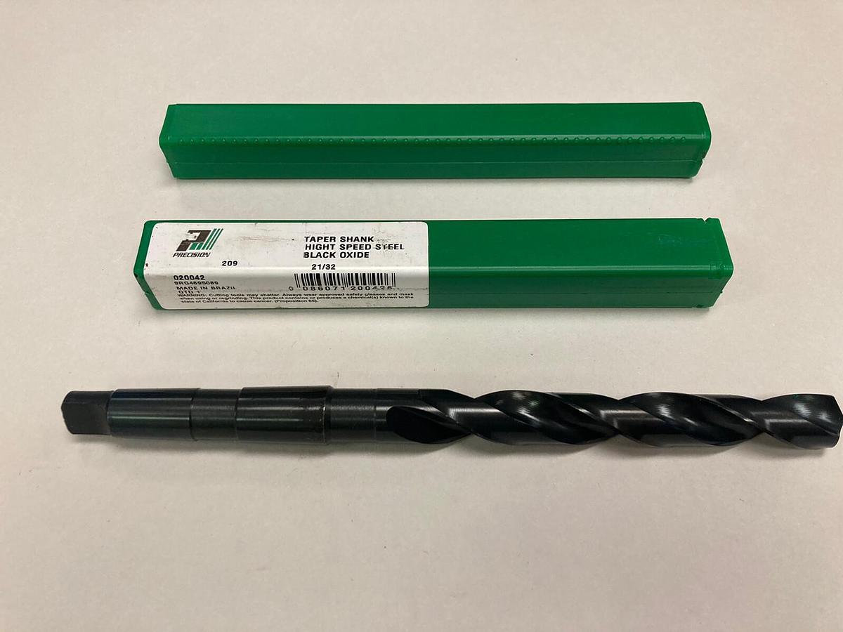 Precision,020042,21/32 INCH HSS Taper Shank Twist Drill Bit