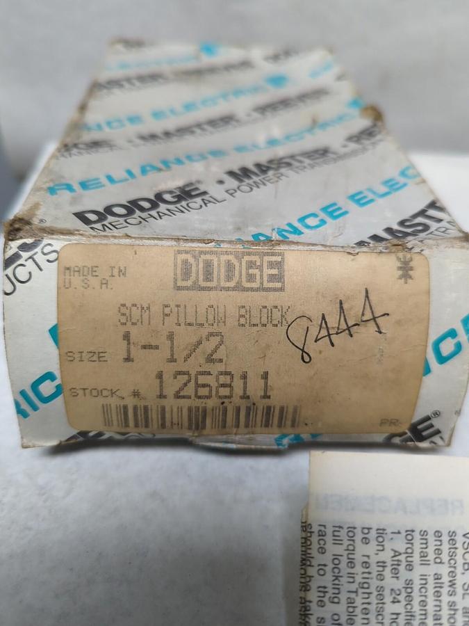 DODGE,126811,PILLOW BLOCK BEARING 1-1/2 INCH BORE NOS