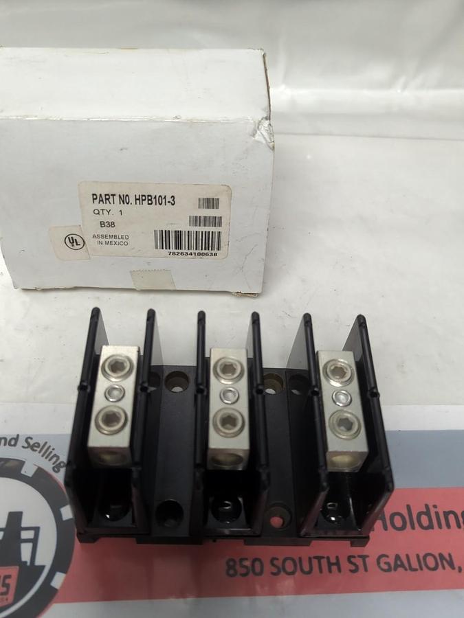EDISON,HPB101-3,OPEN POWER DISTRIBUTION BLOCK 175AMP 600V NOS