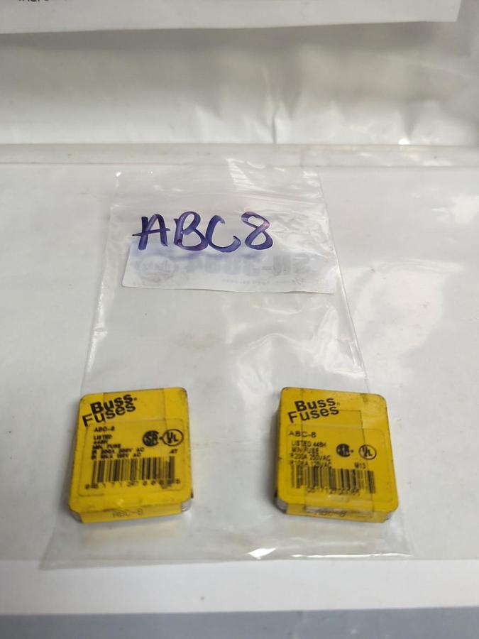 COOPER BUSSMANN,ABC-8,8 AMP FUSE LOT OF 10 NOS