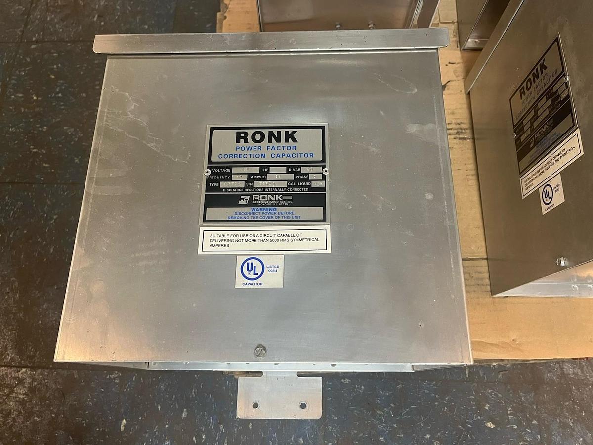 Used RONK RONKEN,477CC,POWER FACTOR CORRECTION CAPACITOR 30KVAR 3PH 480V