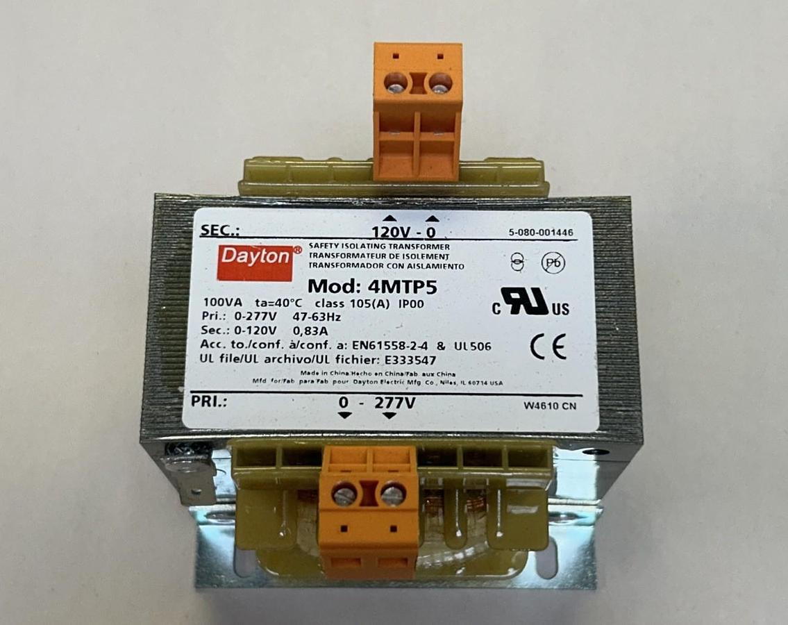 Used DAYTON,4MTP5,SAFETY ISOLATING TRANSFORMER