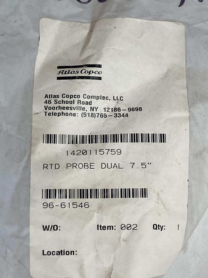 Used Atlas Cooper,1420115759,RTD Probe Dual 7.5 Inch