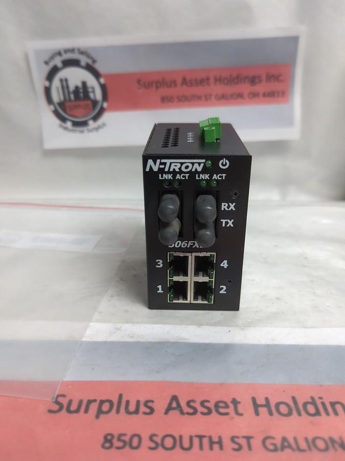 Used N-TRON,306FX2-ST,INDUSTRIAL ETHERNET SWITCH 10-30V .5A PRE-OWNED