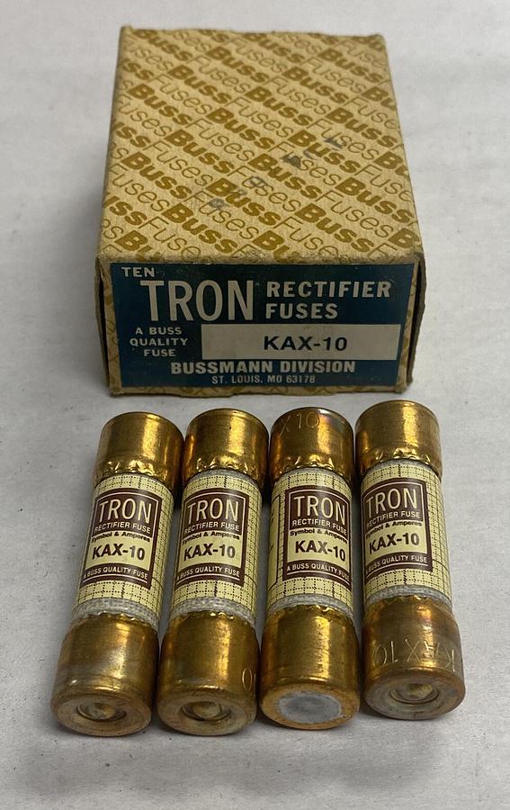 Bussmann,KAX-10,Tron Fuse Lot Of 4 NOS
