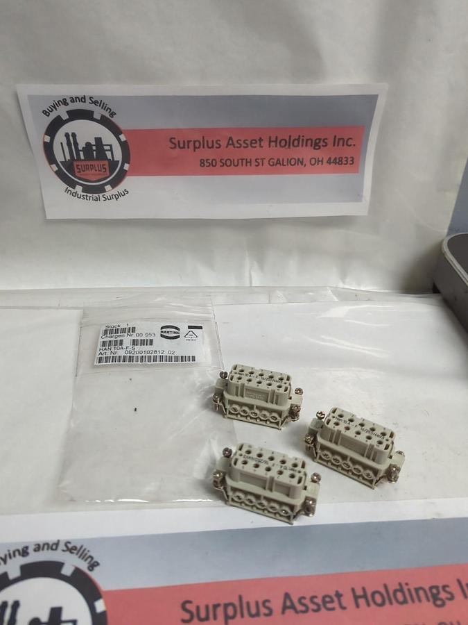 HARTING,HAN-10A-F-S,CONNECTOR 10-PIN 0421 0309A LOT OF 3 NOS