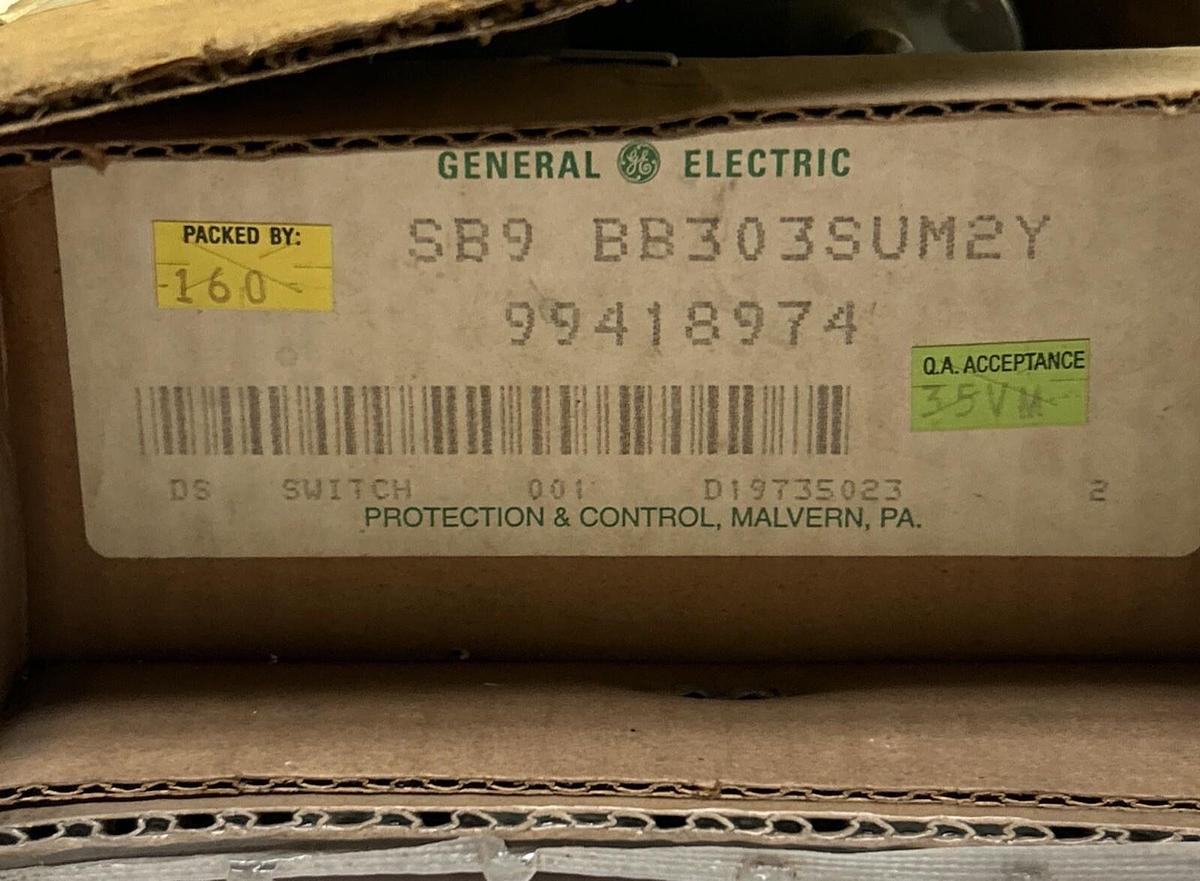 GENERAL ELECTRIC,SB9BB303SUM2Y,ROTARY CAM SWITCH NOS