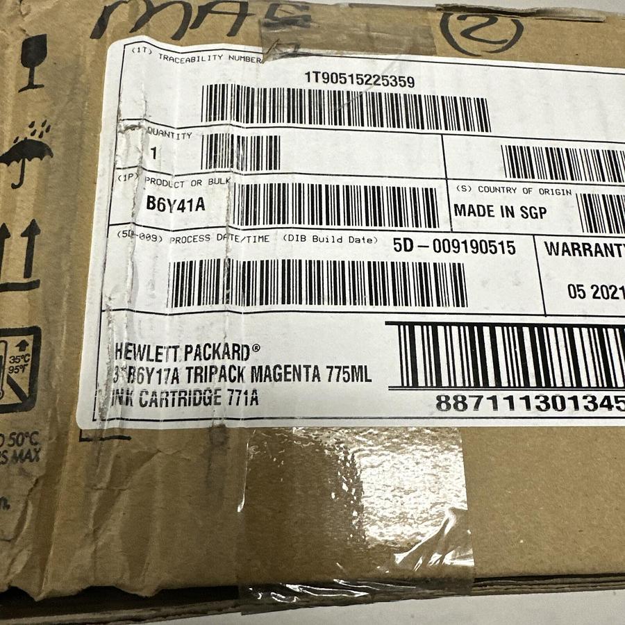 HP,B6Y17A,771A Magenta Ink Cartridge Box of 2 EXP 05/21