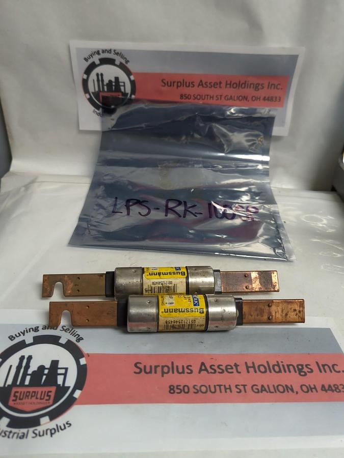 Used COOPER BUSSMANN,LPS-RK-100SP,LOW-PEAK FUSE 100 AMP LOT OF 2 PRE-OWNED