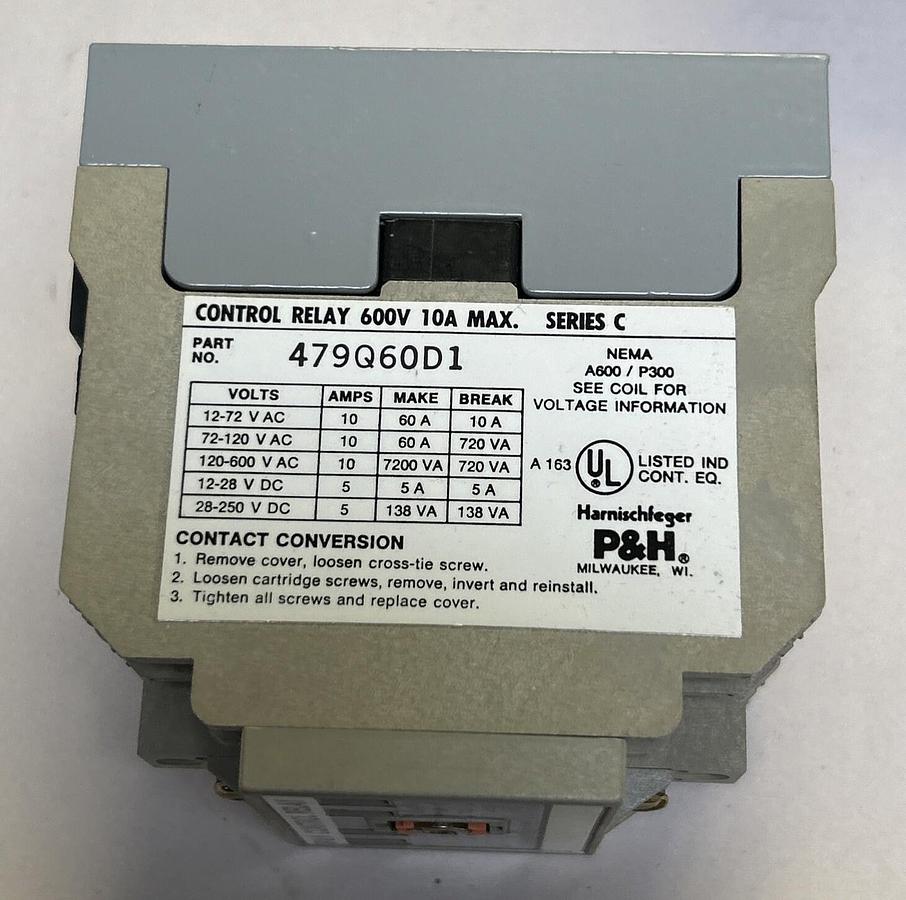 P&H,479Q60D1,CONTROL RELAY 120V NOS