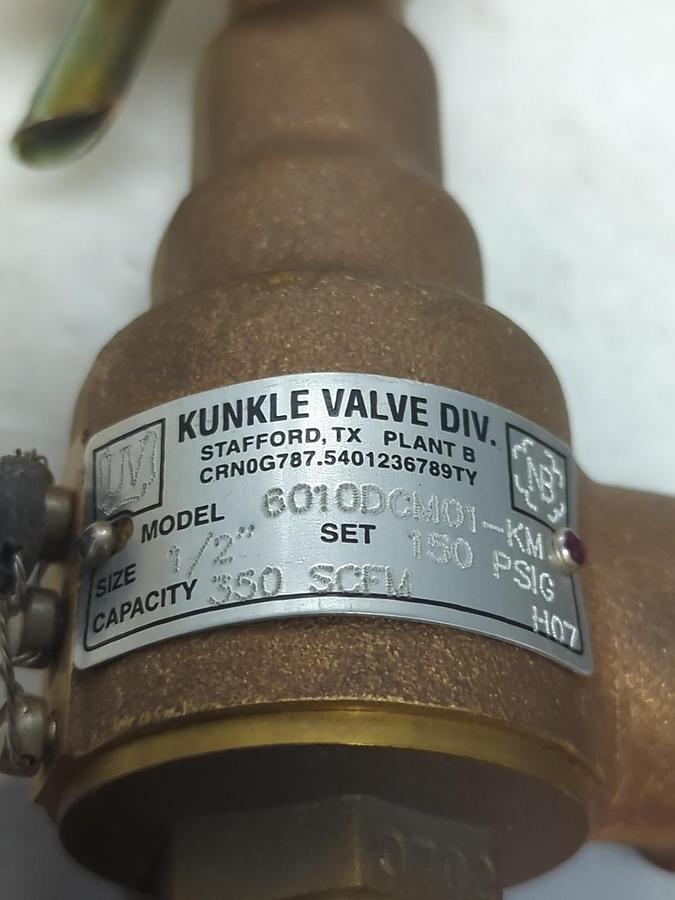 KUNKLE,6010DCM01-KM,VALVE 1/2 IN 350SCFM 150 PSIG NOS