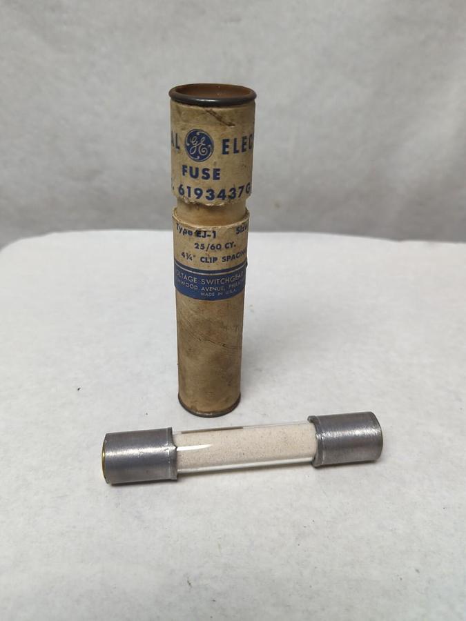GENERAL ELECTRIC,6193437G2,TYPE RJ-1 SIZE A GLASS TUBE FUSE NOS
