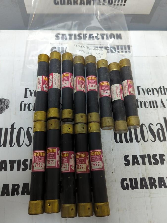 COOPER BUSSMANN,FRS 2-1/2,FUSETRON 2-1/2 AMP FUSES LOT OF 13 NOS