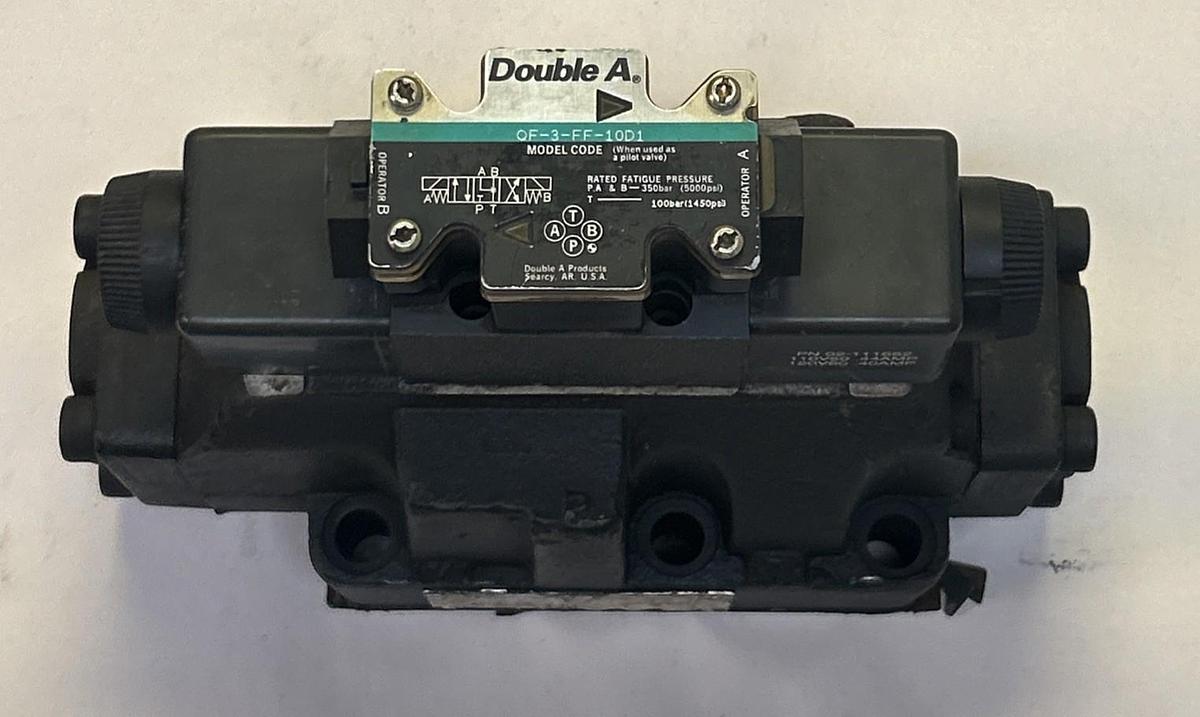 Used DOUBLE A,QF-3-FF-10D1,HYDRAULIC DIRECTIONAL CONTROL VALVE