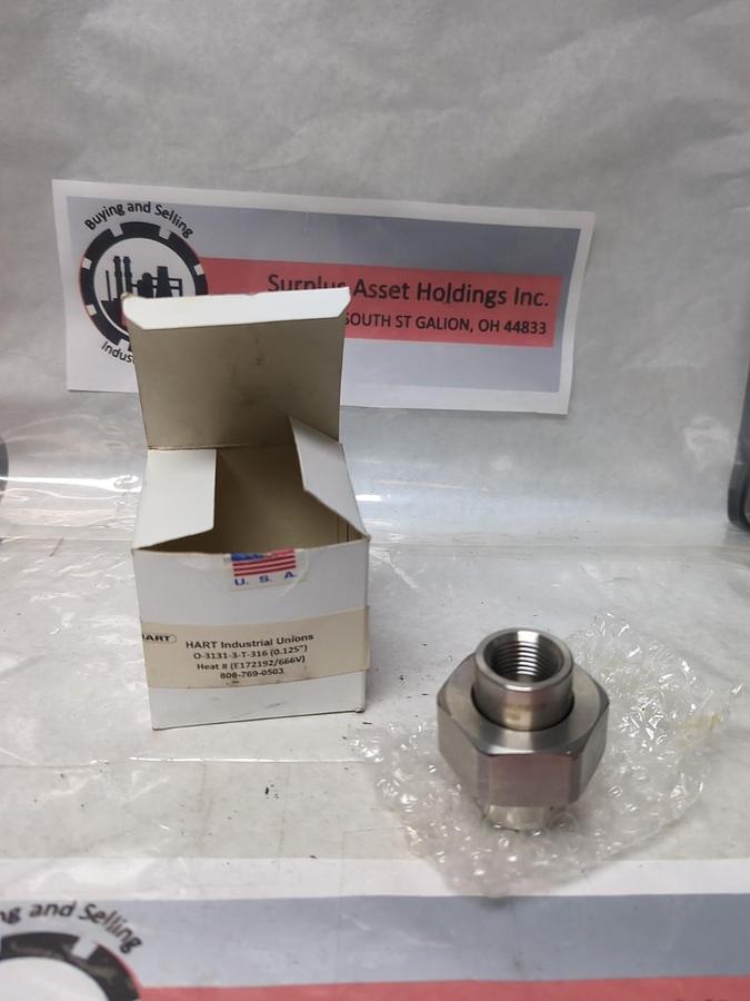HART INDUSTRIAL,0-3131-3-T-316,THREADED UNION .125 INCH NOS