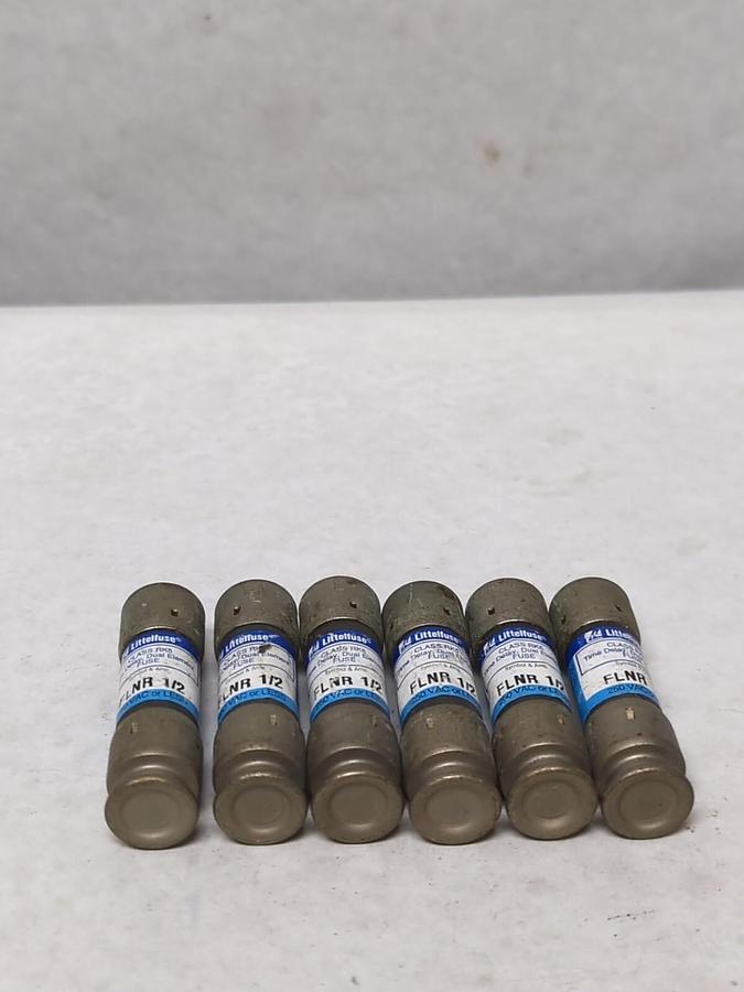 LITTELFUSE,FLNR 1/2,CLASS RK5 FUSE 1/2 AMP LOT OF 6 PRE-OWNED
