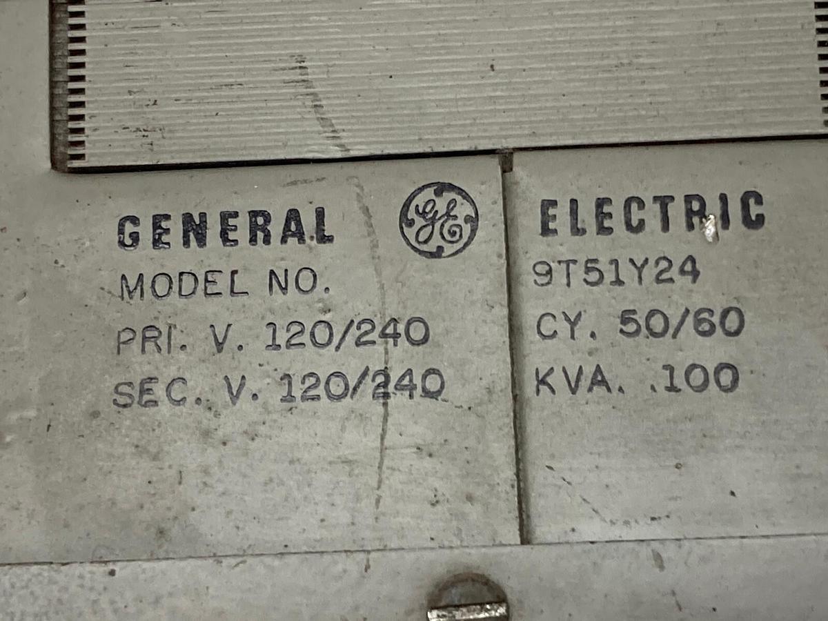 Used General Electric,9T51Y24,Power Transformer KVA 100