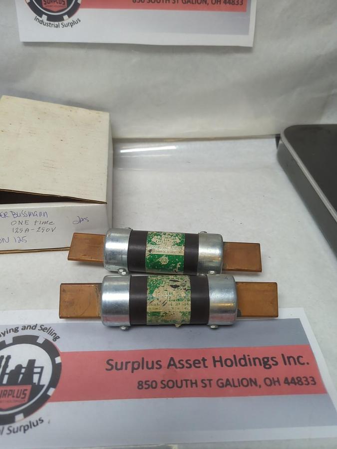 Used COOPER BUSSMANN,NON 125,ONE-TIME 125 AMP FUSE LOT OF 2 PRE-OWNED