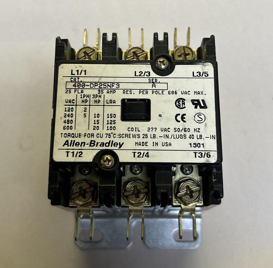 Used ALLEN BRADLEY,400-DP25NF3,DEFINITE PURPOSE CONTACTOR