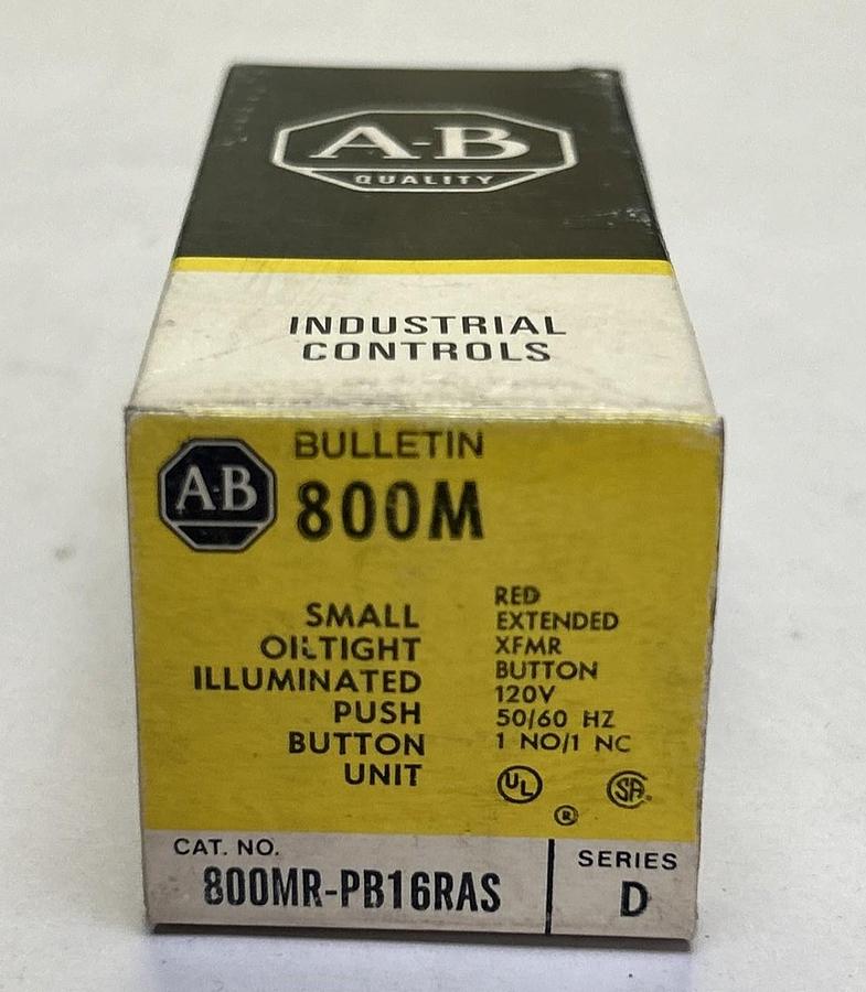 ALLEN BRADLEY,800MR-PB16RAS,ILLUMINATED PUSH BUTTON NOS