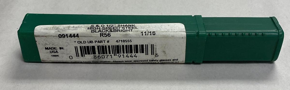 Used Precision,091444 S&D,1/2 I Shank High Speed Steel Black and Bright R56 11/16 New