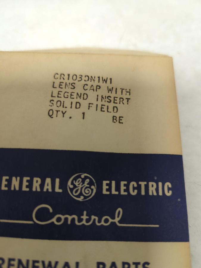 GENERAL ELECTRIC,CR103DN1W1,LENS CAP WITH LEGEND INSERT WHITE NOS