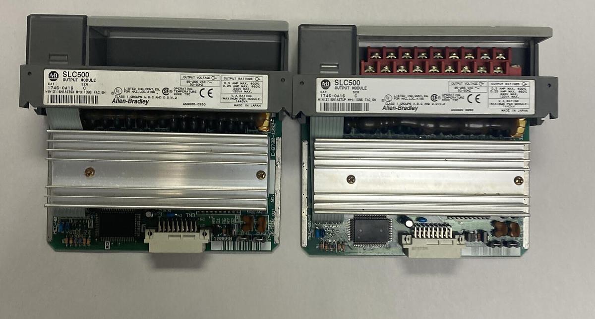 Used Allen-Bradley,1746-0A16,Series C SLC500 Output Module Lot Of 2
