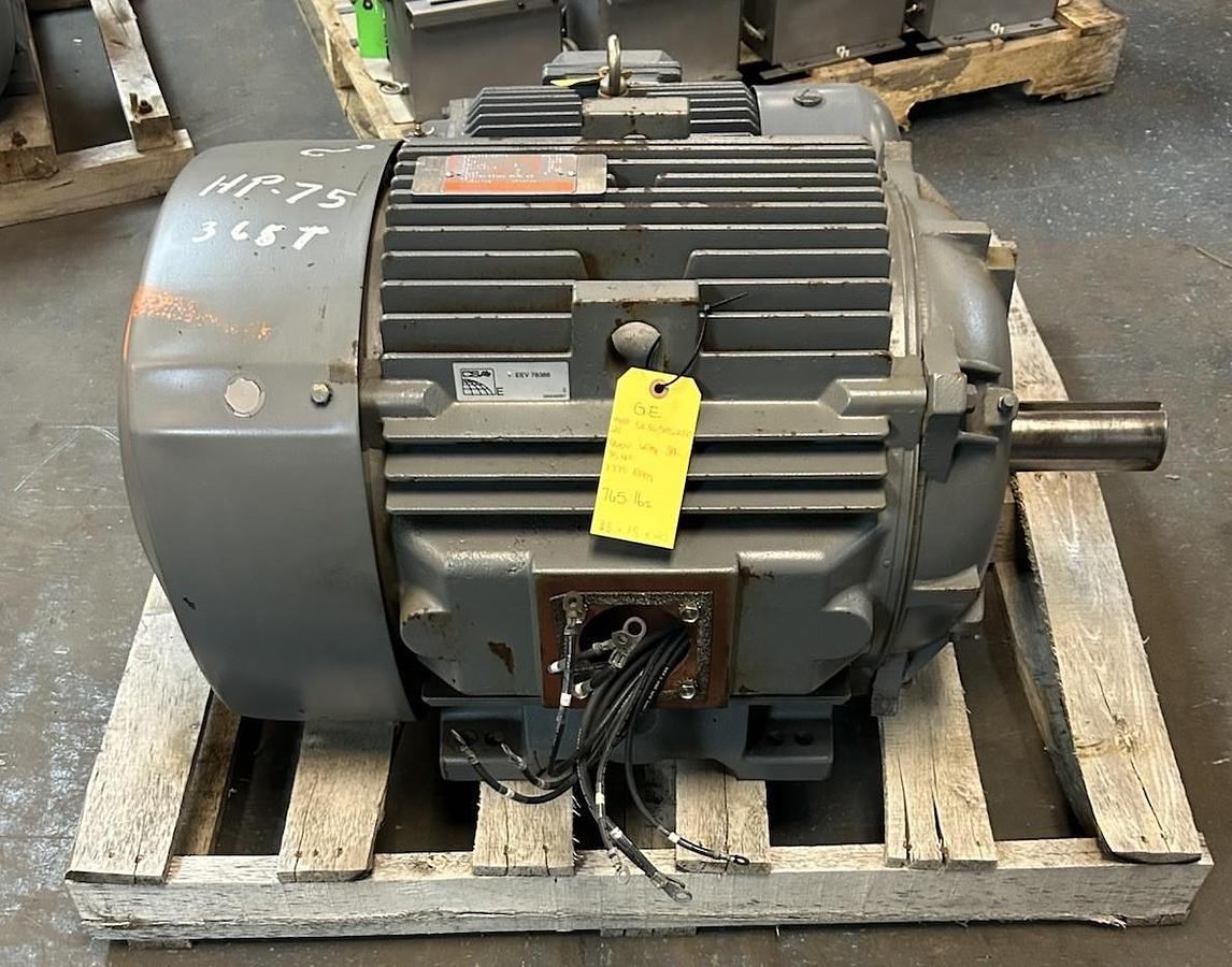 Used GE,5K365BS205D21,AC MOTOR 75HP 230/460V 1775RPM 3PH 365T FRAME