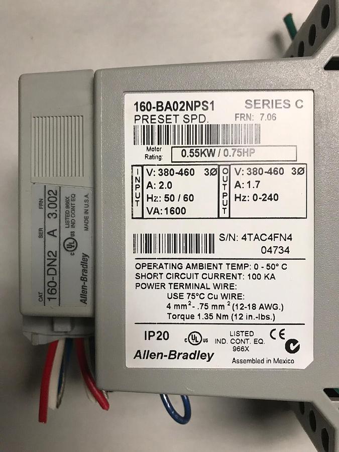 Used Allen Bradley,160-BA02NPS1,Series C Speed Driver