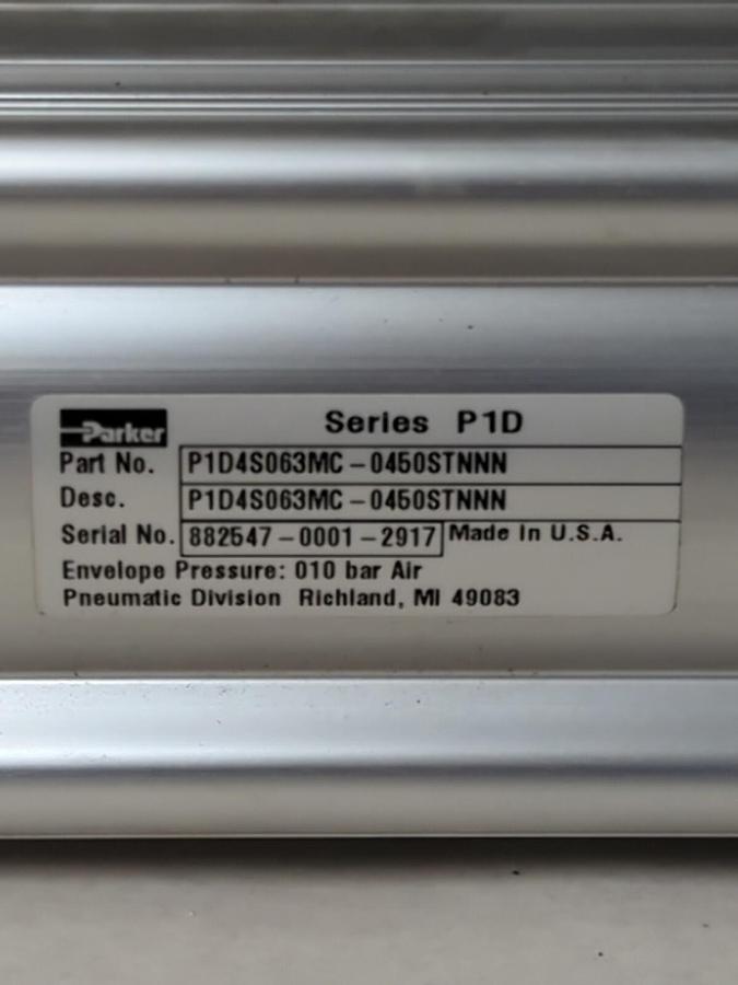 PARKER,P1D4S063MC-04505TNNN,SERIES P1D DOUBLE ACTING PNEUMATIC CYLINDER/ACTUATOR