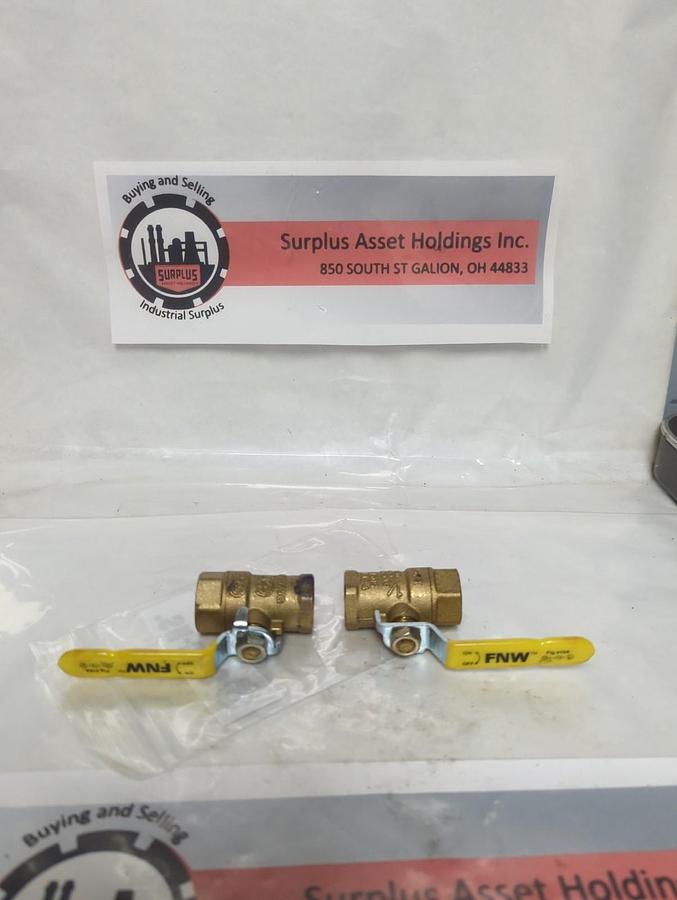 FNW,BRS125G,BALL VALVE 1/2 INCH LOT OF 2 NOS