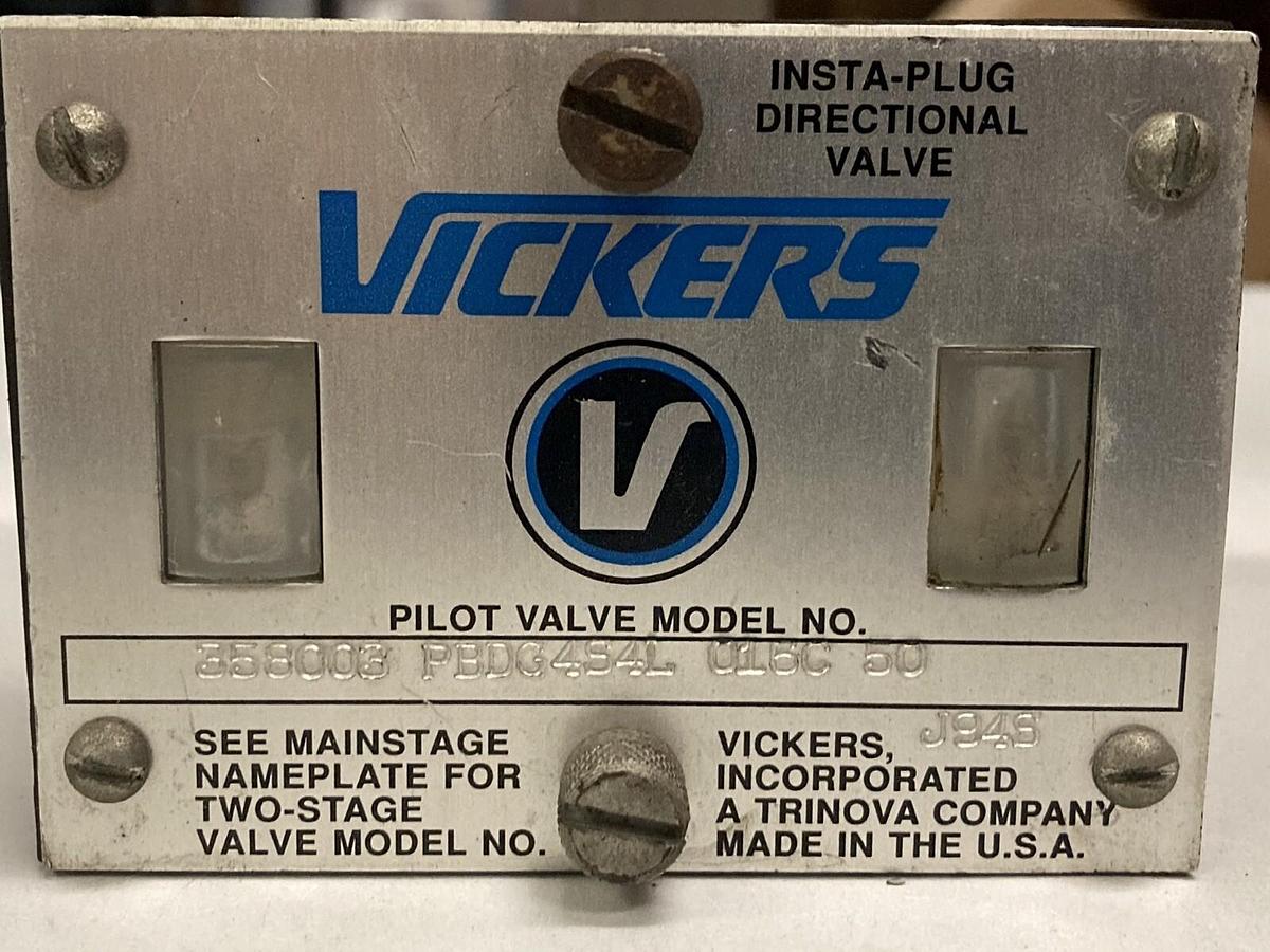 Used Vickers,358003 PBDG4S4L 016C 50,Pilot Valve Control